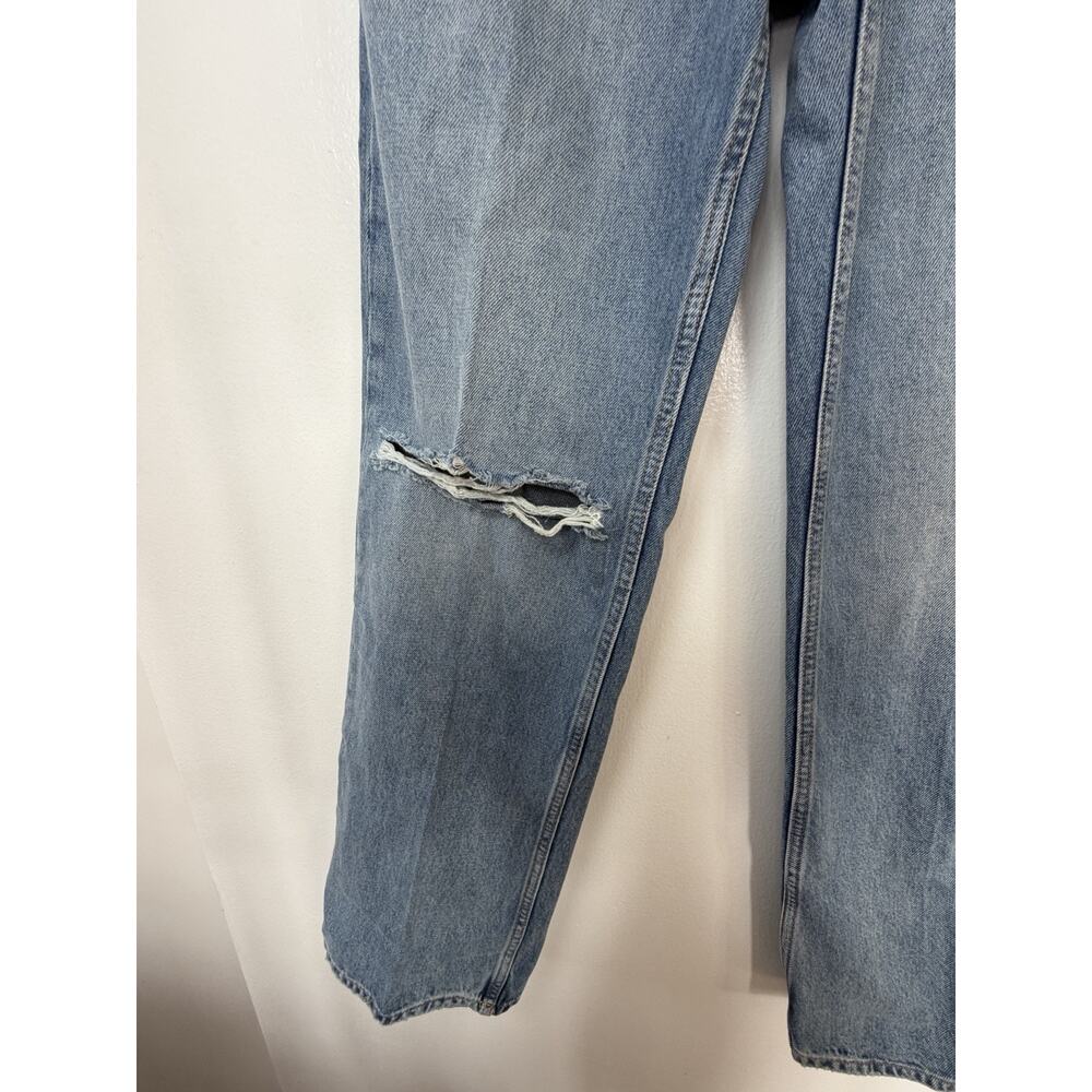We The Free Women’s Blue Distressed High Rise Straight Leg Denim Jeans - Picture 5 of 16
